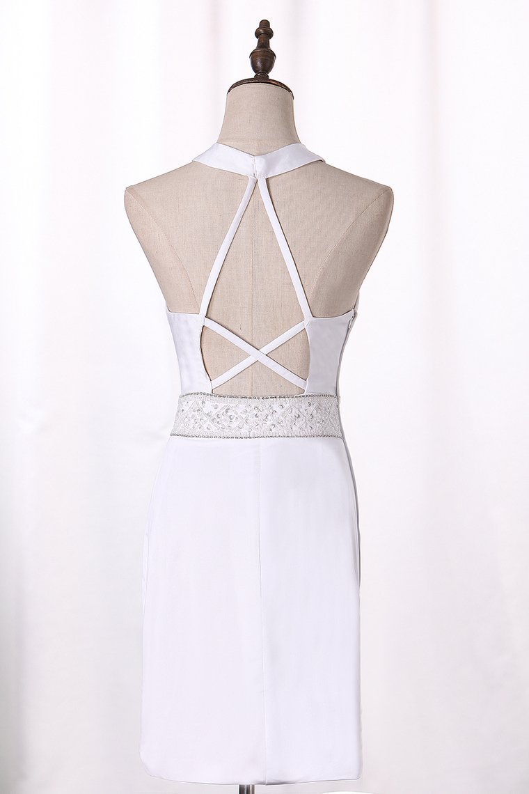 New Arrival Halter Open Back Cocktail Dresses Spandex With