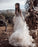 A Line Long Sleeves Ivory V Neck Beach Wedding Dresses with Lace Appliques, Bridal Dresses STC15491