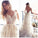 Lace A Line Sexy Spaghetti Straps Backless Beach Vintage Illusion Wedding Dresses
