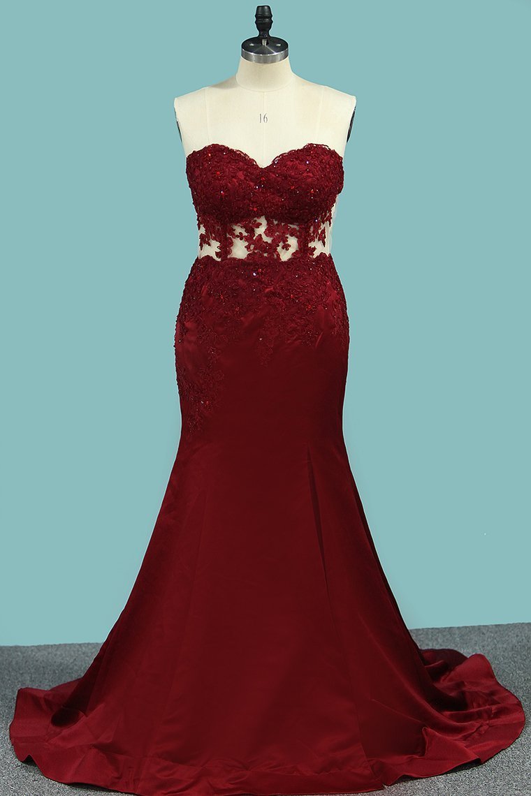 Sexy Mermaid Sweetheart Evening Dresses With Appliques