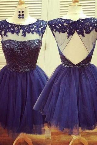 Homecoming Dress Navy Blue Homecoming Dress Short Prom Dress Prom Gown