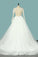 2022 Wedding Dresses Scoop Long Sleeves Tulle With Applique Court