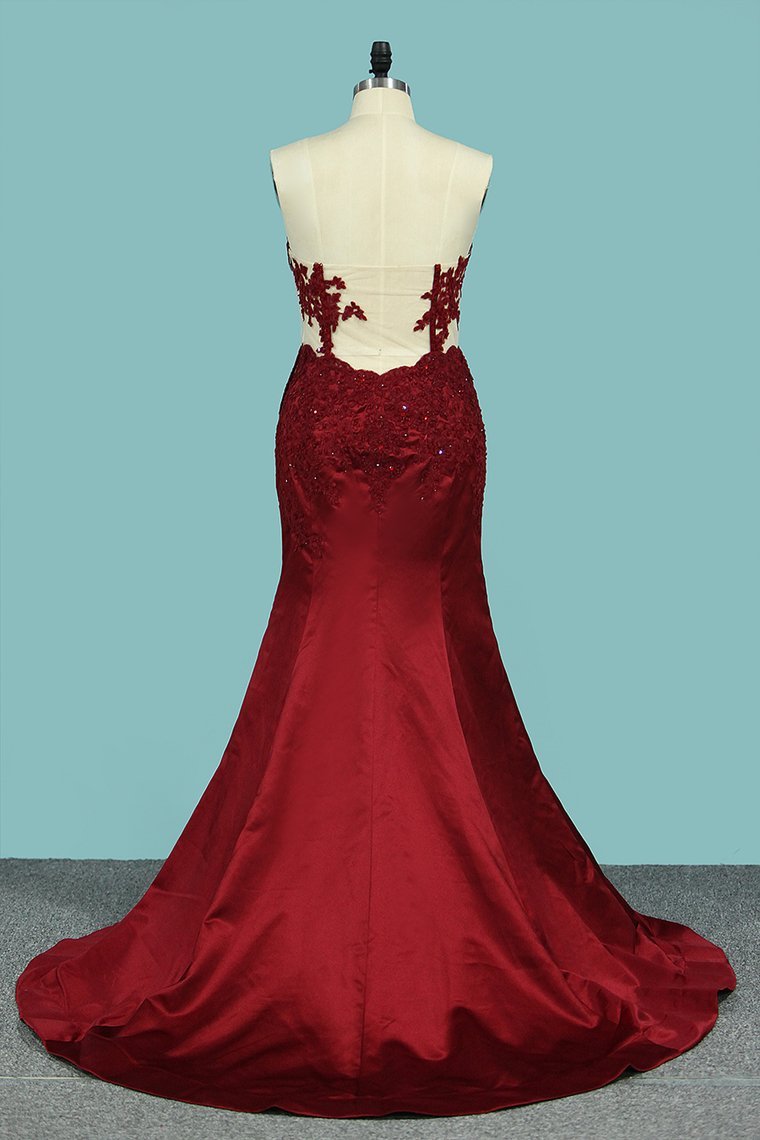 Sexy Mermaid Sweetheart Evening Dresses With Appliques