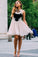 Cute Tulle Lace Short Prom Dresses Halter Pink and Black Homecoming Dresses