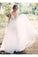 Deep V Neck Beads Prom Dresses Straps Tulle Appliques A-line Beach Wedding Dress