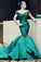 2022 Scoop Mermaid Prom Dresses Satin With Beads