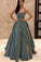 Sparkly Spaghetti Straps Green Sequins Prom Dresses, Backless Party Dresses STC15431
