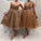 Ball Gown Tulle V Neck Homecoming Dresses with Appliques Short Prom STC15620