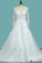 2022 Tulle Wedding Dresses Scoop Long Sleeves A Line With Applique Court