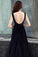 Simple Black Tulle Backless Prom Dresses Straps Zipper Dance Dresses STC15388