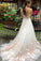 Tulle V Neck Embroidery Long Spaghetti Straps Wedding Dresses, Bridal Dresses STC15444
