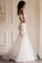 2022 Mermaid Scoop Wedding Dresses Tulle With Applique Sweep Train