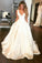 2022 V Neck Open Back A Line Satin With Ruffles Wedding
