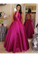 Sexy Plunging V Neckline Satin Ball Gown Evening Dress Backless Prom STCPKGFD3CE