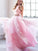A-Line/Princess Beading Scoop Tulle Sleeveless Floor-Length Two Piece Dresses TPP0003389