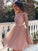 A-Line/Princess Ruffles 3/4 Sleeves Scoop Short/Mini Homecoming Dresses TPP0003460