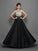 A-Line/Princess High Neck Sequin Sleeveless Long Taffeta Dresses TPP0003251