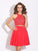 A-Line/Princess Jewel Crystal Sleeveless Short Chiffon Two Piece Dresses TPP0003667