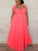 A-Line/Princess Sweetheart Sleeveless Ruched Floor-Length Chiffon Plus Size Dresses TPP0002937