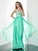 A-Line/Princess Halter Sleeveless Beading Applique Long Chiffon Dresses TPP0003457