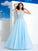A-Line/Princess Spaghetti Straps Applique Sleeveless Long Chiffon Dresses TPP0003026
