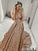 A-Line/Princess Sequins Spaghetti Straps Ruffles Sleeveless Court Train Dresses TPP0003722
