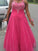 A-Line/Princess Halter Sleeveless Beading Floor-Length Tulle Plus Size Dresses TPP0003524