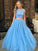 A-Line/Princess Sleeveless Off-the-Shoulder Sweep/Brush Train Beading Tulle Two Piece Dresses TPP0003082