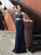 Sheath/Column High Neck Beading Sleeveless Long Chiffon Two Piece Dresses TPP0003236