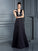 A-Line/Princess Straps Lace Sleeveless Long Satin Dresses TPP0003826
