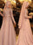 A-Line/Princess High Neck Long Sleeves Floor-Length Beading Chiffon Dresses TPP0003952