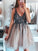 A-Line/Princess Tulle Sleeveless V-neck Sequin Short/Mini Dresses TPP0003817