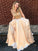 A-Line/Princess Scoop Sleeveless Floor-Length Beading Satin Dresses