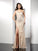 Sheath/Column One-Shoulder Sleeveless Long Elastic Woven Satin Dresses TPP0003048