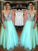 A-Line/Princess V-Neck Sleeveless Floor-Length Tulle Beading Dresses TPP0003101