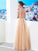 A-Line/Princess Scoop Sleeveless Floor-Length Beading Tulle Dresses TPP0003217