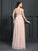 A-Line/Princess Bateau Beading Sleeveless Long Chiffon Dresses TPP0003704
