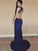 A-Line/Princess Sleeveless Halter Floor-Length Ruffles Spandex Dresses TPP0003518