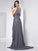 A-Line/Princess Jewel Sleeveless Beading Long Chiffon Dresses TPP0003289