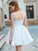 A-Line/Princess Jewel Sleeveless Pearls Short/Mini Lace Dresses TPP0003535