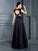 A-Line/Princess Straps Lace Sleeveless Long Satin Dresses TPP0003826