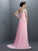 A-Line/Princess One-Shoulder Beading Sleeveless Applique Long Chiffon Dresses TPP0003645