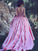 A-Line/Princess Sweetheart Sleeveless Sweep/Brush Train Applique Satin Dresses TPP0002935