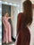 A-Line/Princess V-neck Ruffles Silk like Satin Sweep/Brush Train Sleeveless Dresses TPP0003708