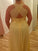 A-Line/Princess Halter Sleeveless Ruched Floor-Length Chiffon Plus Size Dresses TPP0003903