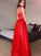 A-Line/Princess Floor-Length Applique V-neck Sleeveless Tulle Dresses TPP0004013