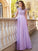 A-Line/Princess Scoop Short Sleeves Floor-Length Beading Chiffon Dresses TPP0003447