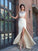 Sheath/Column High Neck Crystal Sleeveless Long Chiffon Two Piece Dresses TPP0002859