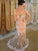 Trumpet/Mermaid Tulle Scoop Applique Sleeveless Sweep/Brush Train Plus Size Dresses TPP0003083