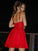 A-Line/Princess Tulle Applique Spaghetti Straps Sleeveless Short/Mini Homecoming Dresses TPP0004003